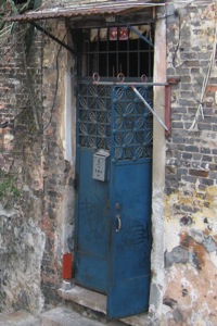 A door to an old house in rural Taiwan