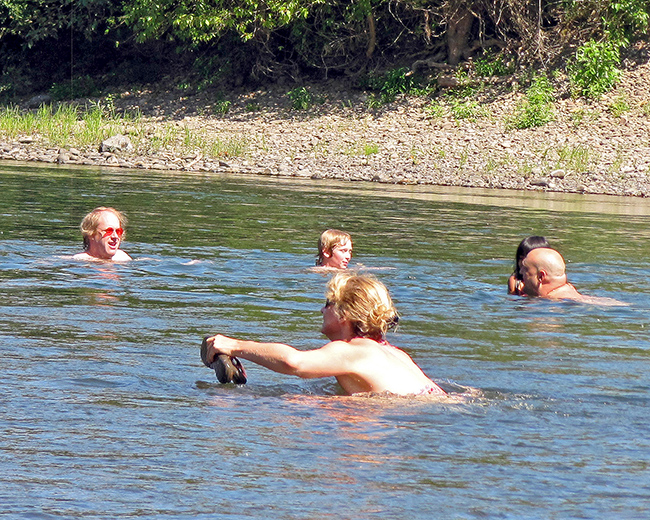 Family in Santiam River