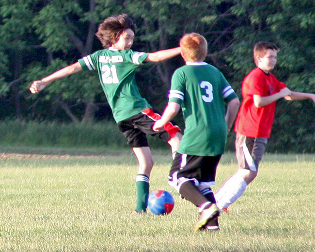 Arthur playing soccer