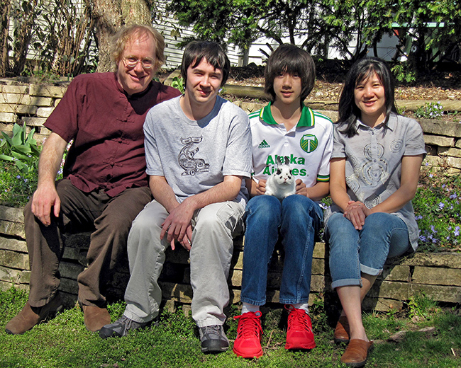 Hadley-Ives family in our backyard on the occasion of Arthur’s 14-year-old birthday