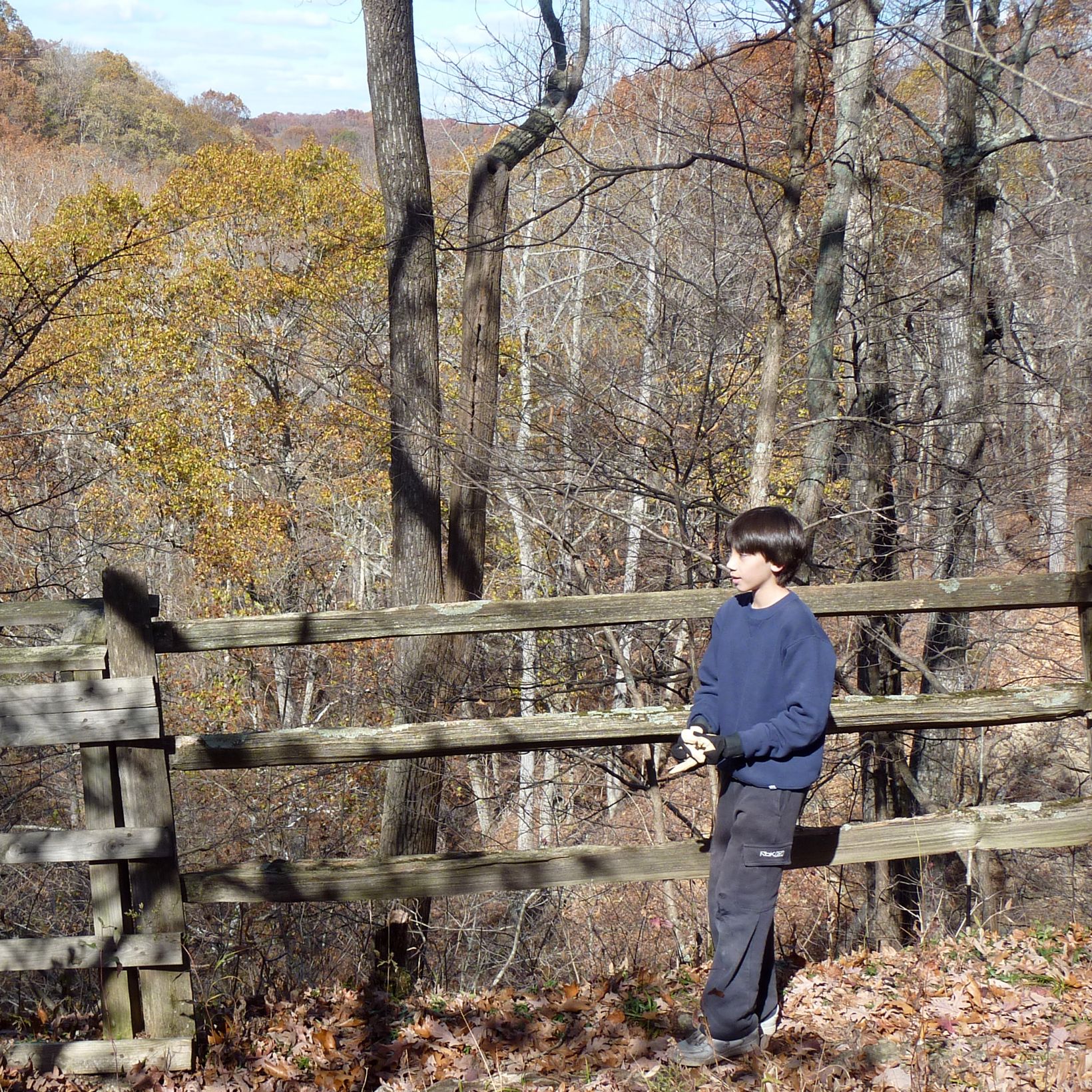 Arthur hiking in Indiana