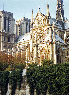 The great cathedral seen from the Seine on the south side of the cathedral